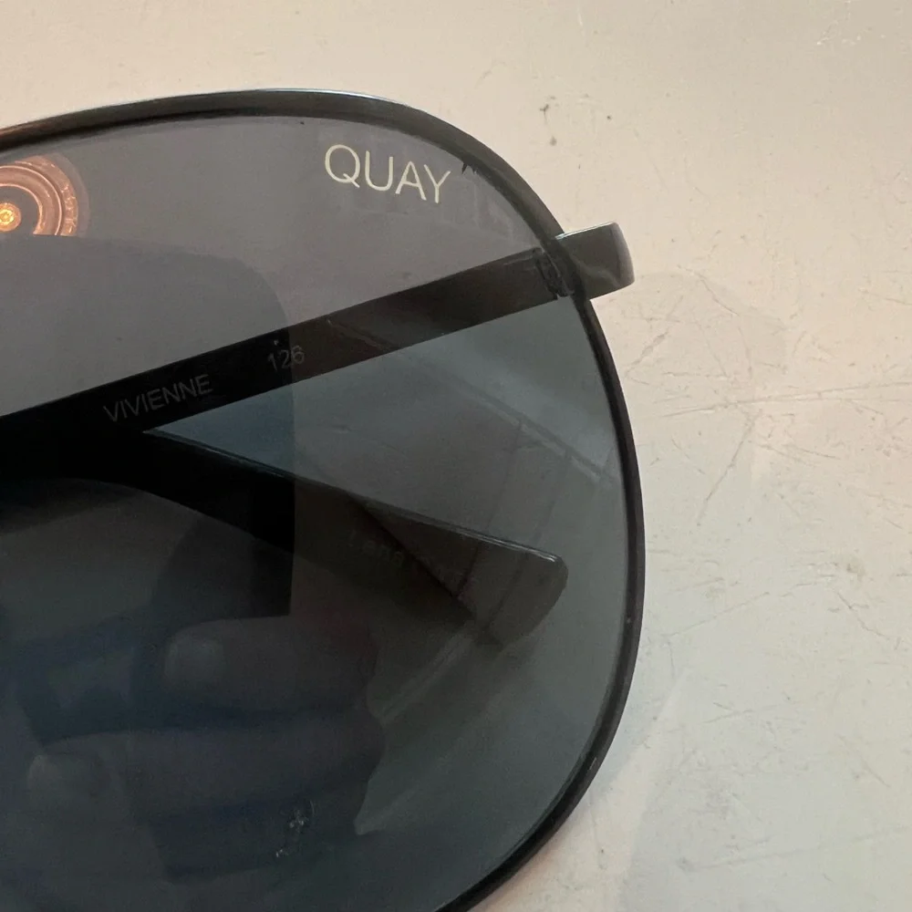 Quay Australia Black Aviator Sunglasses